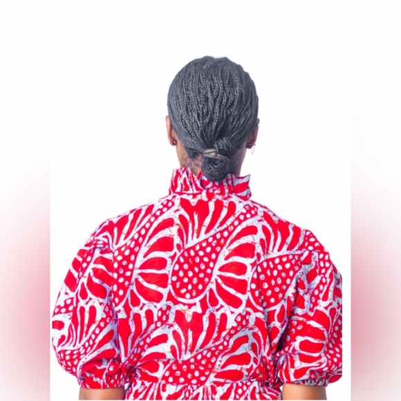 NWT Elisamama Kathy Blouse in Ruby Red - Picture 13 of 14